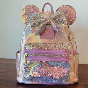 Disney Parks Loungefly - Disneyworld 50th Anniversary Celebration Pink/Gold